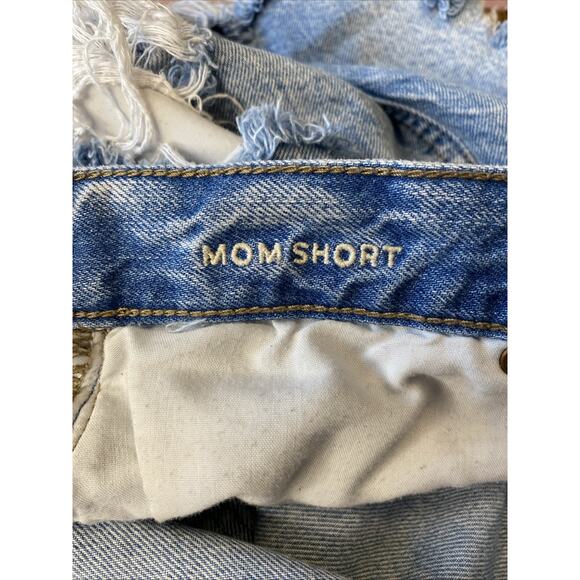 American Eagle Jean Shorts Womens Size 4 Distressed Blue Denim Mom Short - Picture 4 of 11